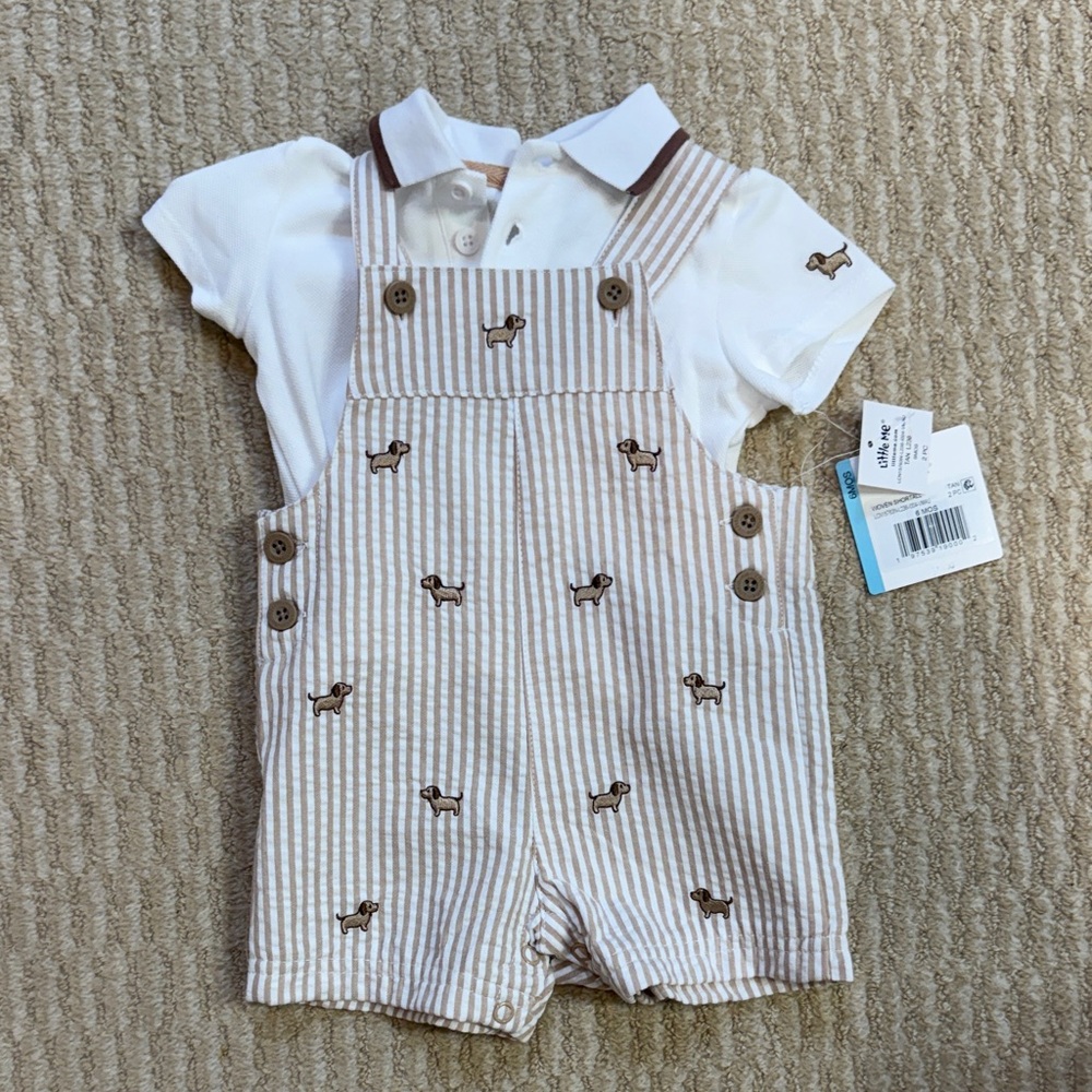 NWT Little Me Shortall with White Shirt